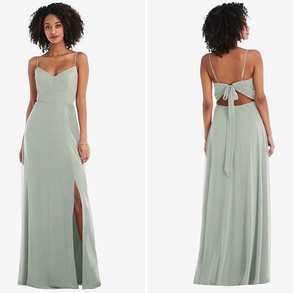 After Six Tie-Back Cutout Maxi Dress With Front Slit Size 2